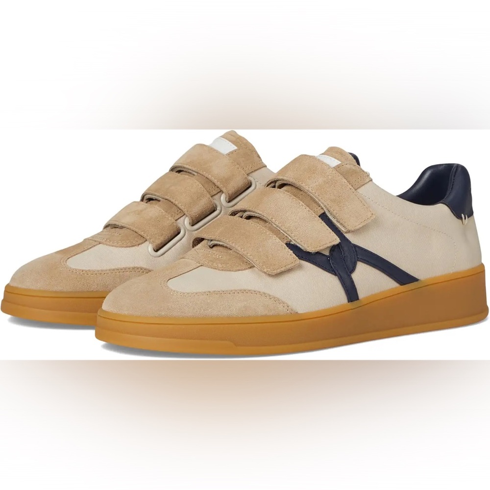 NEW Veronica Beard Beige and Navy Sneakers